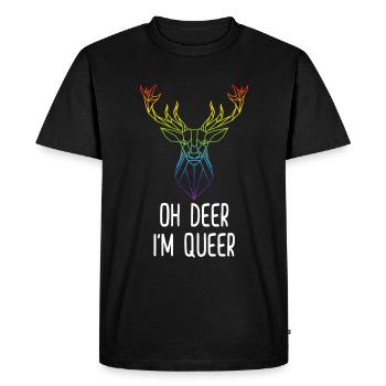 Cerf Queer Hart Drôle Cadeau LGBTQ Gay - T-shirt Premium bio Homme - noir - Devant - Nico (187cm)