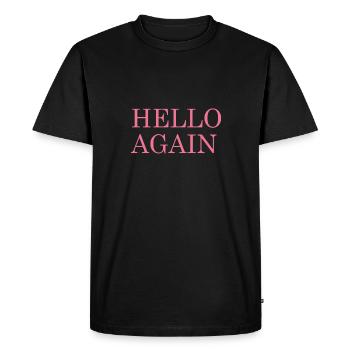 Hello - Men's Premium Organic T-Shirt - black - Front - Nico (187cm)