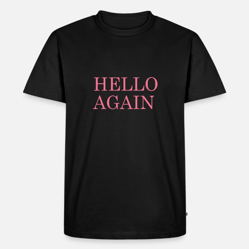 Hello - Männer Premium Bio T-Shirt - Schwarz