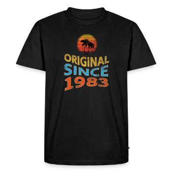 Original Since 1983 - Men's Premium Organic T-Shirt - black - Front - Nico (187cm)