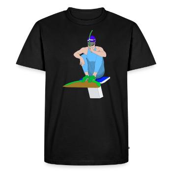 Nageur de palmes - T-shirt Premium bio Homme - noir - Devant - Nico (187cm)