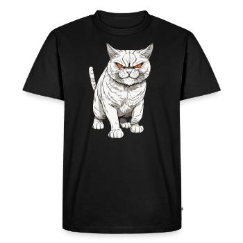 Mauvais chat - T-shirt Premium bio Homme - noir - Devant - Nico (187cm)