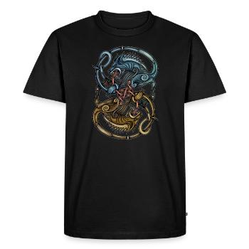 Viking Wolves - Men's Premium Organic T-Shirt - black - Front - Nico (187cm)