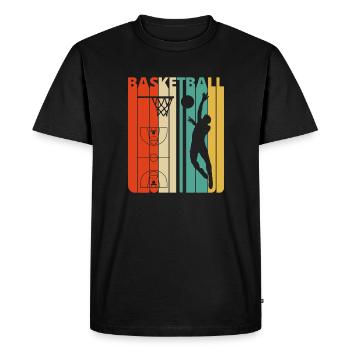 Cadeaux rétro de basket-ball. Coach Academy. Papa - T-shirt Premium bio Homme - noir - Devant - Nico (187cm)