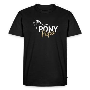Ponypapa Pony - Männer Premium Bio T-Shirt - Schwarz - Vorne - Nico (187cm)