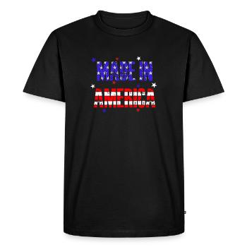Made In America - Men's Premium Organic T-Shirt - black - Front - Nico (187cm)