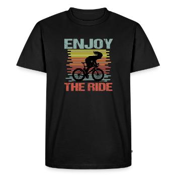 Riding a bike Woman Enjoy the Ride - T-shirt Premium bio Homme - noir - Devant - Nico (187cm)