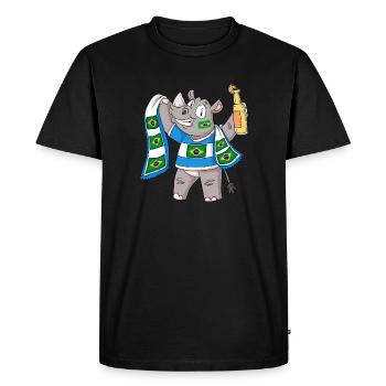 Rhino Fan Brésil - T-shirt Premium bio Homme - noir - Devant - Nico (187cm)