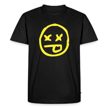 le visage en humour - T-shirt Premium bio Homme - noir - Devant - Nico (187cm)