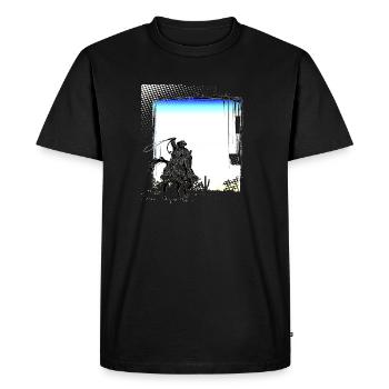 Cowboy Funny Cowboy Hat Wild Western Country - Men's Premium Organic T-Shirt - black - Front - Nico (187cm)