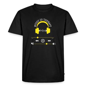 La musique est une thérapie - T-shirt Premium bio Homme - noir - Devant - Nico (187cm)
