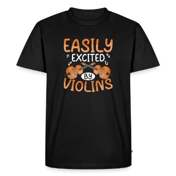 Facilement excité par les violons Violon d’orchestre - T-shirt Premium bio Homme - noir - Devant - Nico (187cm)