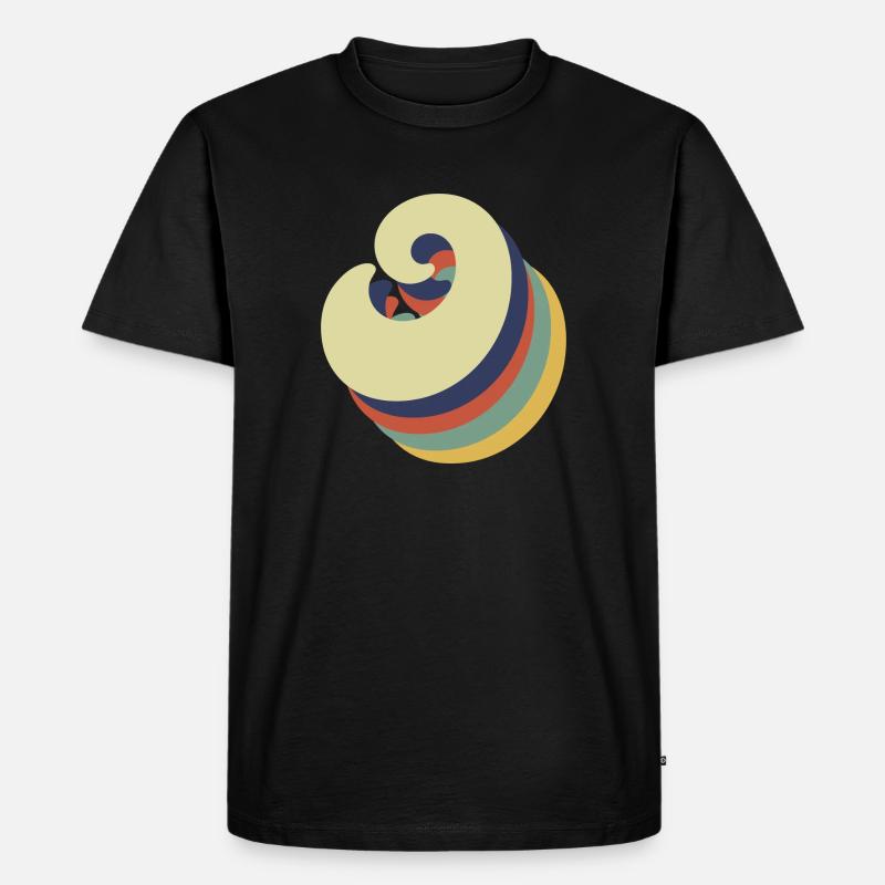 Buchstabe o retro - Männer Premium Bio T-Shirt - Schwarz