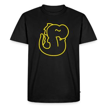 Dragon KLM yellow line - Men's Premium Organic T-Shirt - black - Front - Nico (187cm)