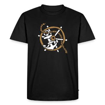 Anker Seemann Anchor Sailor Tattoo Oldschool SOS - T-shirt Premium bio Homme - noir - Devant - Nico (187cm)
