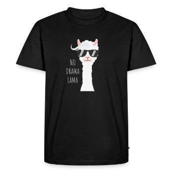 Hipster - No Drama Lama | Love & Smile - Men's Premium Organic T-Shirt - black - Front - Nico (187cm)