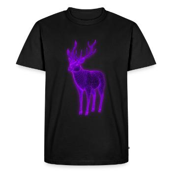 Hunter 3d Effect Deer Ultraviolet - Men's Premium Organic T-Shirt - black - Front - Nico (187cm)
