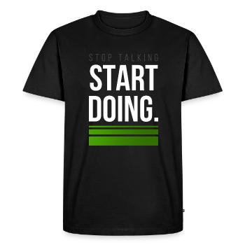 Hard Work Start Design for proud, motivated - Men's Premium Organic T-Shirt - black - Front - Nico (187cm)