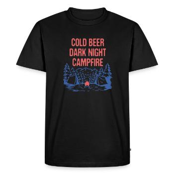Cold Beer Dark Night Camping Drinking Camper - Men's Premium Organic T-Shirt - black - Front - Nico (187cm)