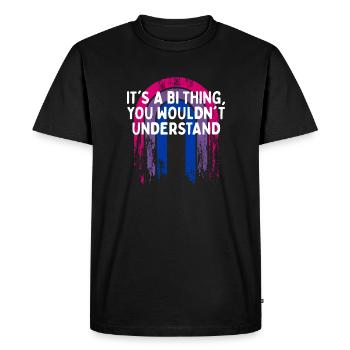 Bi chose que vous ne comprendrez pas Bisexuel LGBTQ Bi - T-shirt Premium bio Homme - noir - Devant - Nico (187cm)