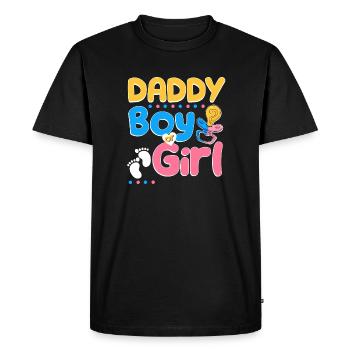 Papa rose ou bleu t’aime le meilleur papa de tous les temps - T-shirt Premium bio Homme - noir - Devant - Nico (187cm)
