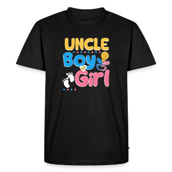 Pink or Blue Uncle Loves You Best Uncle Ever - Men's Premium Organic T-Shirt - black - Front - Nico (187cm)