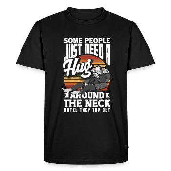 Certaines personnes ont juste besoin d’un câlin autour du cou Jiu - T-shirt Premium bio Homme - noir - Devant - Nico (187cm)