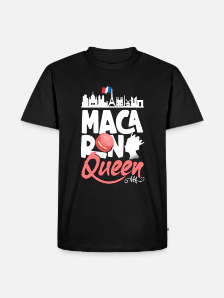 Macaron Queen Paris France Patisserie - Männer Premium Bio T-Shirt - Schwarz