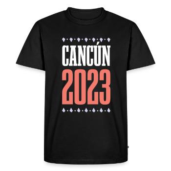 Cancun 2023 - T-shirt Premium bio Homme - noir - Devant - Nico (187cm)