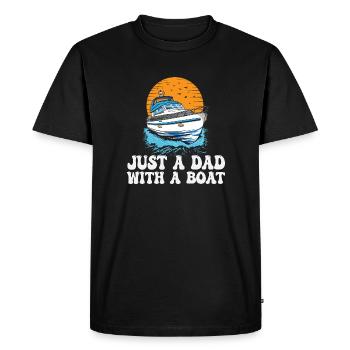 Juste un papa avec un ponton de bateau King Lake Life - T-shirt Premium bio Homme - noir - Devant - Nico (187cm)