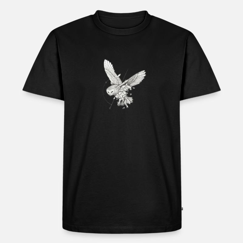 Eule - Männer Premium Bio T-Shirt - Schwarz
