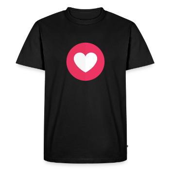 facebook heart - T-shirt Premium bio Homme - noir - Devant - Nico (187cm)