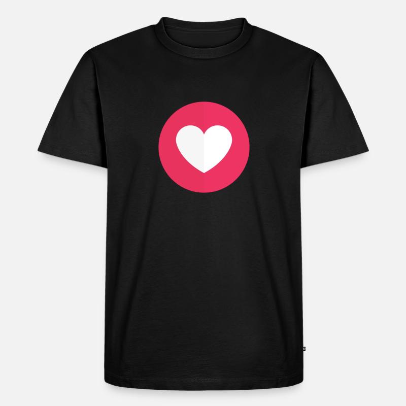 facebook heart - Männer Premium Bio T-Shirt - Schwarz