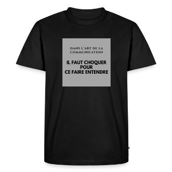 L art de la communication - T-shirt Premium bio Homme - noir - Devant - Nico (187cm)