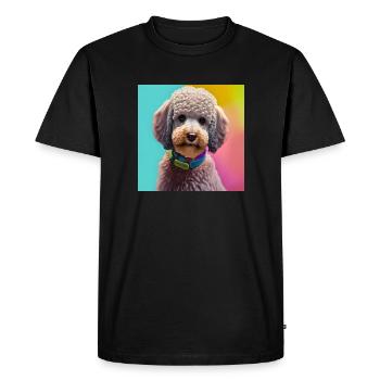 Pastel Doggy collection - Labradoodle - T-shirt Premium bio Homme - noir - Devant - Nico (187cm)
