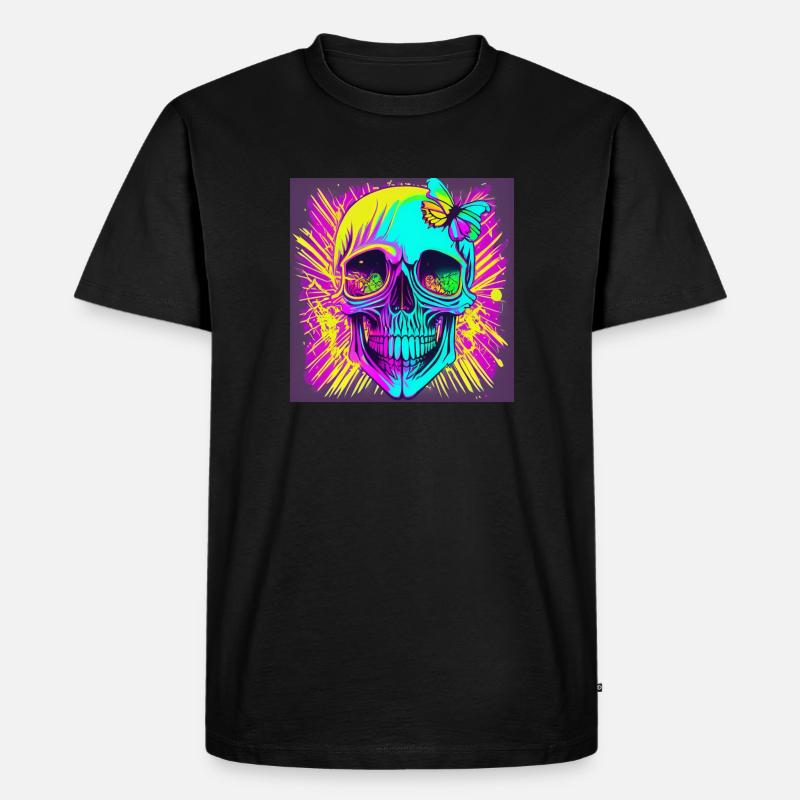 Schädel - Männer Premium Bio T-Shirt - Schwarz
