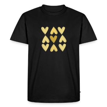Amour Hart d’or - T-shirt Premium bio Homme - noir - Devant - Nico (187cm)