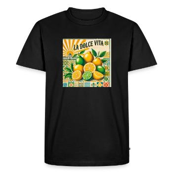 La Dolce Vita - Men's Premium Organic T-Shirt - black - Front - Nico (187cm)