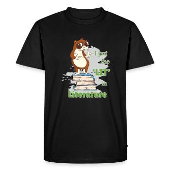 Drôles dictons Littérature Livres Écriture Loutre - T-shirt Premium bio Homme - noir - Devant - Nico (187cm)