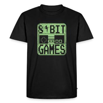 8 bit retro 80s gaming t-shirt - Men's Premium Organic T-Shirt - black - Front - Nico (187cm)