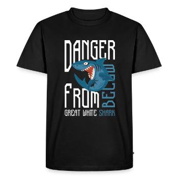Requins Ailerons de requin sous l’eau - T-shirt Premium bio Homme - noir - Devant - Nico (187cm)