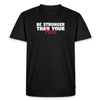 être plus fort que votre passé - T-shirt Premium bio Homme - noir - Devant - Nico (187cm)