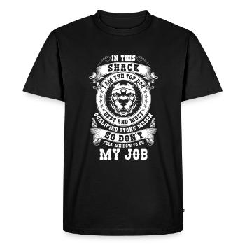 Marteau de travail artisanal - T-shirt Premium bio Homme - noir - Devant - Nico (187cm)