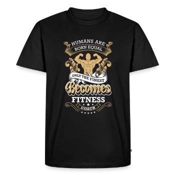 Fitness Trainer Bench Press Training - Men's Premium Organic T-Shirt - black - Front - Nico (187cm)