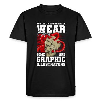 Illustrator Graphic Drawing - Men's Premium Organic T-Shirt - black - Front - Nico (187cm)