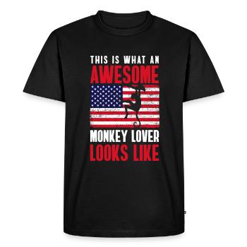 Animaux bananiers nature sauvage - T-shirt Premium bio Homme - noir - Devant - Nico (187cm)