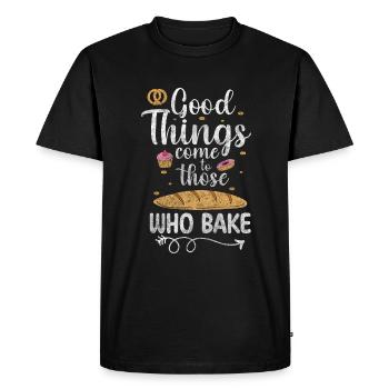 Baker profession dough - Men's Premium Organic T-Shirt - black - Front - Nico (187cm)