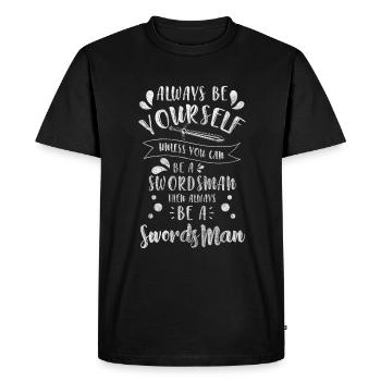 Gladiateur combattant l’épéiste - T-shirt Premium bio Homme - noir - Devant - Nico (187cm)