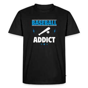 Accro au baseball - T-shirt Premium bio Homme - noir - Devant - Nico (187cm)