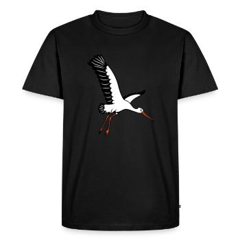 Stork flying bird - Men's Premium Organic T-Shirt - black - Front - Nico (187cm)
